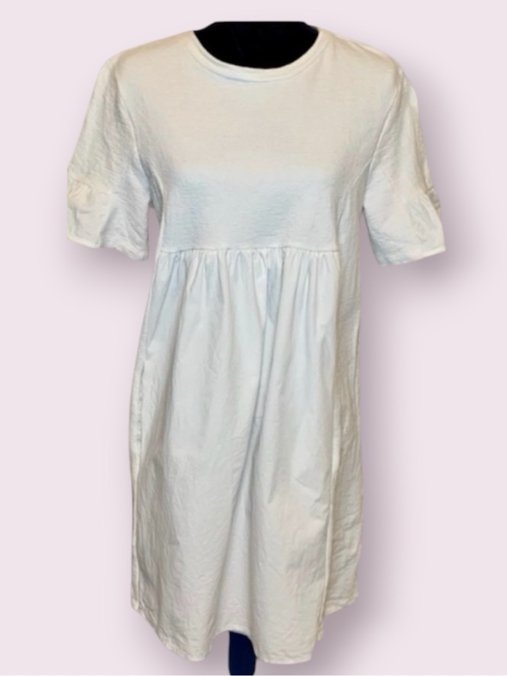 English Factory Puff Sleeve Babydoll Dress White Size Medium - Picture 2 of 15